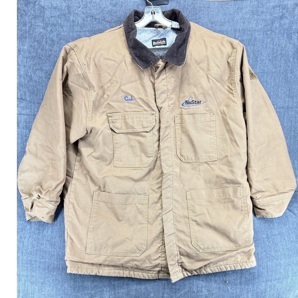 Bulwark FR Work Jacket Mens XXL Tan Cotton Nylon Regular Flame Resistant Coat